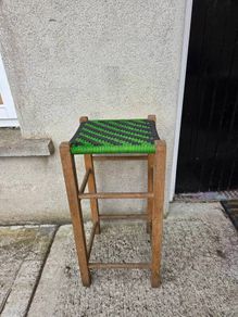 1960's English Woven High Stool