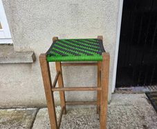 1960's English Woven High Stool