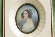 Antique Original Miniature Portrait Painting Old Frame Signed