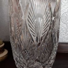 Waterford crystal Peacock vase.