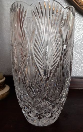 Waterford crystal Peacock vase.