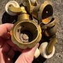Brass Cap furniture castors with porcelain wheels (4) Image 8