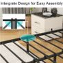 Single Bed Frame with LED Lights Storage Upholstered Headboard and Charging Station Image 4
