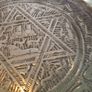 Vintage Middle East Egyptian Geometric brass engraved Tray for wall hanging. 38 CM. Dimeter Image 10