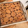 Decorative Wooden & Metal Serving Tray Image 2