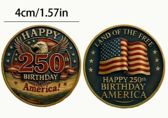 US 250th Anniversary Commemorative Coin, new, unopened.