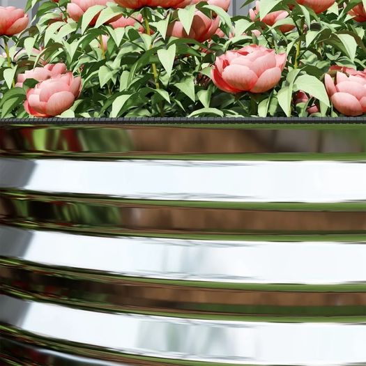 Raised garden bed, rust-resistant galvanized steel 160 x 80 x 56 cm silver