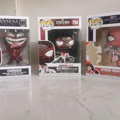 Marvel Funko Pop Bundle  Carnage, Miles Morales & Spider-Man