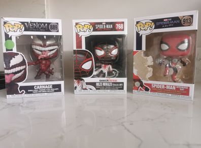 Marvel Funko Pop Bundle  Carnage, Miles Morales & Spider-Man