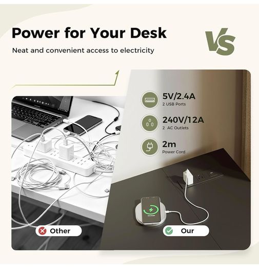 Small L Shaped Desk with Power Outlets,100 cm L Computer Corner Desks