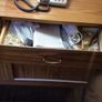 Original Retro 1950s sideboard with 2 drawers & sliding doors. Image 4