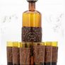 Vintage Amber Glass Decanter Glasses Set Image 2