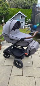 BUNDLE  Stokke pram, next to me cot and Nuna leaf grow  (excellent condition)
