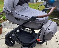 BUNDLE  Stokke pram, next to me cot and Nuna leaf grow  (excellent condition)