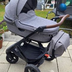 BUNDLE  Stokke pram, next to me cot and Nuna leaf grow  (excellent condition)