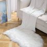 MULTIPLE SIZES/COLOURS AVAILABLE Faux Fur Rug, Fluffy Rug, Shaggy Rugs,Faux Sheepskin Rugs Floor Carpet for Bedrooms Living Room Kids Rooms Decor (White, 50 X 80 CM) Image 2