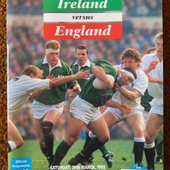 Very Rare 1993 Ireland v England - Five Nations Championship Programme