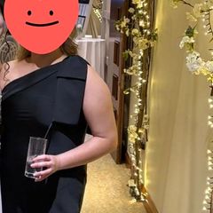 Long Black satin dress, Size L