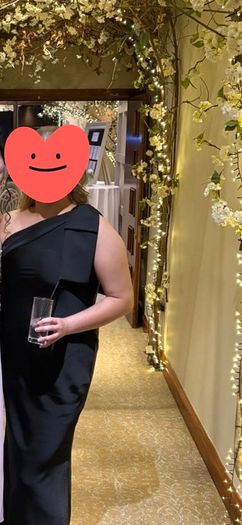 Long Black satin dress, Size L