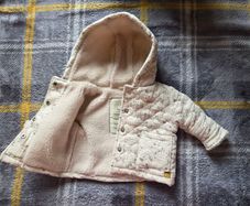 Upto1month, Bnwot Next Cream Floral Quilted Borg Fleece Hooded Jacket