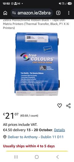 zebra true colors ribbon