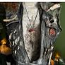 Amanita Muscaria Mushroom And Rabbit Bone Pendant Necklace with a Wooly Bottom Leather Cord Image 2