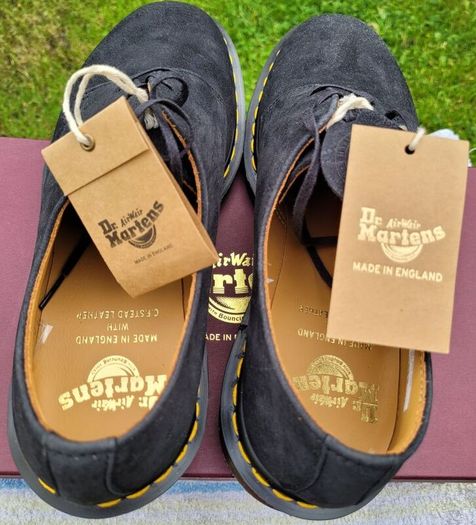 Brand New Dr Martens Made in England Grey Nubuck Leather Shoes - Size 8 UK