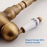 Bathroom Faucet  Antique Brass Tap  & Celadon Porcelain Image 5