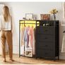 Chest of Drawers Bedroom with Hanging Rail, Built-in LED Lighting and Power Socket Image 3