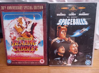 Mel Brooks Dvd Bundle Spaceballs & Blazing Saddles Spoof Comedy Movies