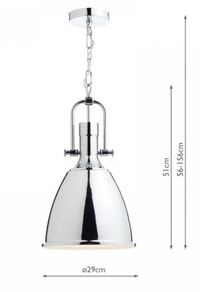 Ceiling chrome pendant lamp x 2 - NEW!