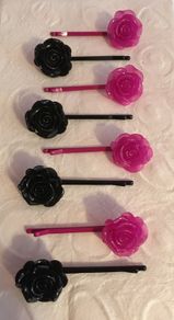 Vintage Resin Flower Hair Clips    -   Retro Style Hair Accessories