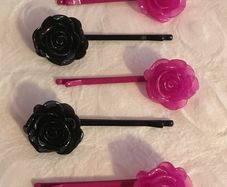 Vintage Resin Flower Hair Clips    -   Retro Style Hair Accessories