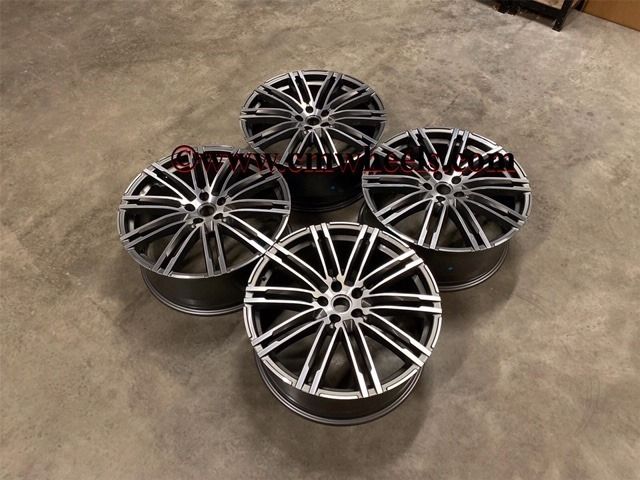 21" Inch Porsche Macan Turbo Style Alloy Wheels Gunmetal polished 5x112 66.6
