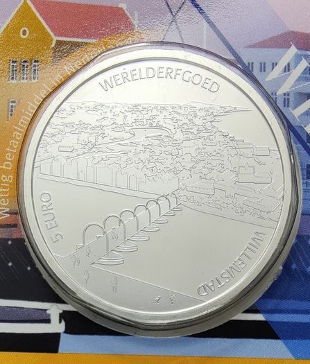 Netherlands 5 Euro Base Metals (Silver Plated) Uncirculated Coin 2023 - Willemstad - Dutch Coincard Catalogue