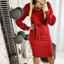 Red / Black Dress with a Belt Image 4