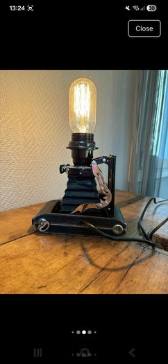 Vintage camera table lamp