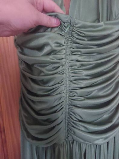 Linda Bernell lime green halterneck dress (free post)
