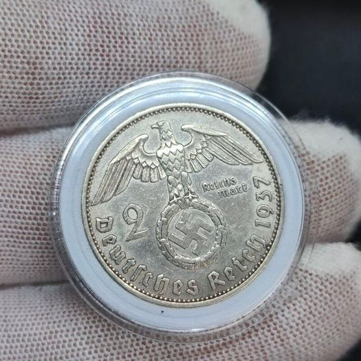 2 Reichsmark 1937 A Berlin WW2 Silver Coin third Reich (Like a mirror)