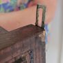 Antique Oak Wall Shelf with Brass Hooks Irish Made Image 9