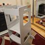 KiddyMoon Toddler Learning Tower, Montessori Kitchen Step Stool, Height Adjustable (3 Levels), Safety Rail, Light Grey Image 4