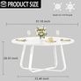 White Faux Marble Round Dining Circle Dining Desk Kitchen Shelf 4-6 People, Mid-Century Pedestal Dinner Table End Coffee Desk Office Living Room Table, White Marble, 51 Inch Image 2