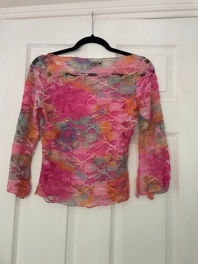 Vintage 1990's Feelgood Paris Top - Floral Pink with Cami  Size S