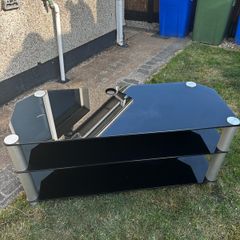 Black Glass TV Stand / TV Unit