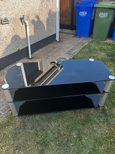 Black Glass TV Stand / TV Unit