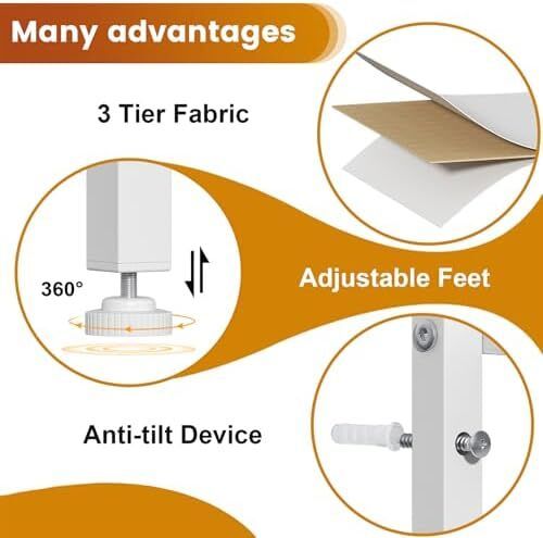 7-Drawer Fabric Chest Of Drawers for Bedroom - 4 Large and 3 Small Drawers