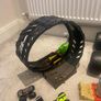 Hot Wheels Monster Trucks collection with transporter and track Image 3