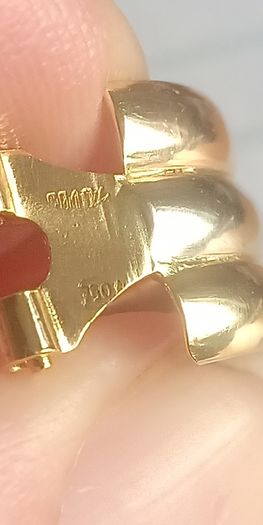 Vintage Italian 18ct tricolour gold half hoop earrings