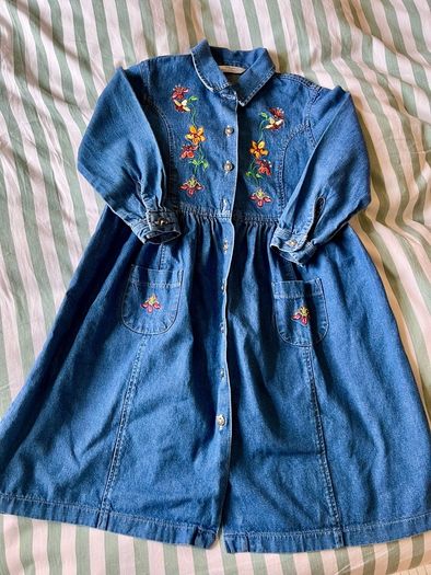 Vintage St Michael from Marks & Spencer embroidered denim dress 5yrs