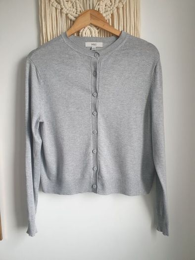 M&s Grey Cardigan Size Uk 12